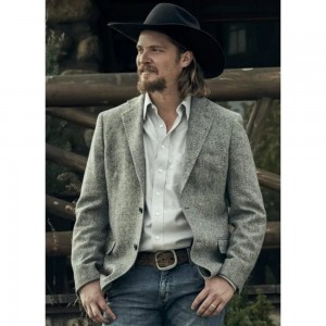 Yellowstone Kayce Dutton (Luke Grimes) Gray Wool Blazer